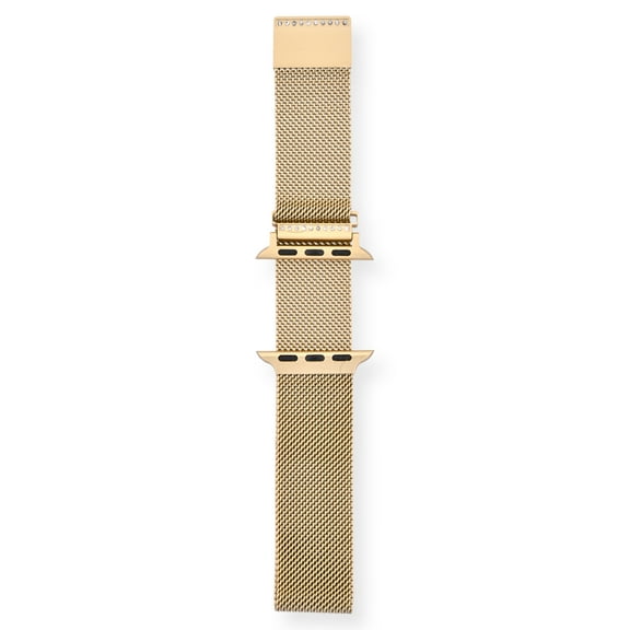 Adult Ladies Gold Mesh Magnetic Replacement Strap with Clear Crystals. 38-41MM