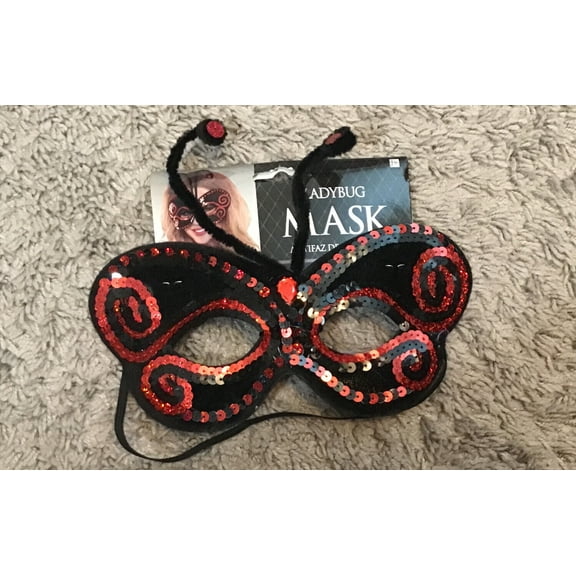 Adult Lady Bug Mask Red Black One Size
