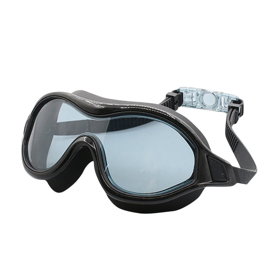 Adult Large Frame Silicone Swimming Goggles, Anti-Fog HD Clear,D