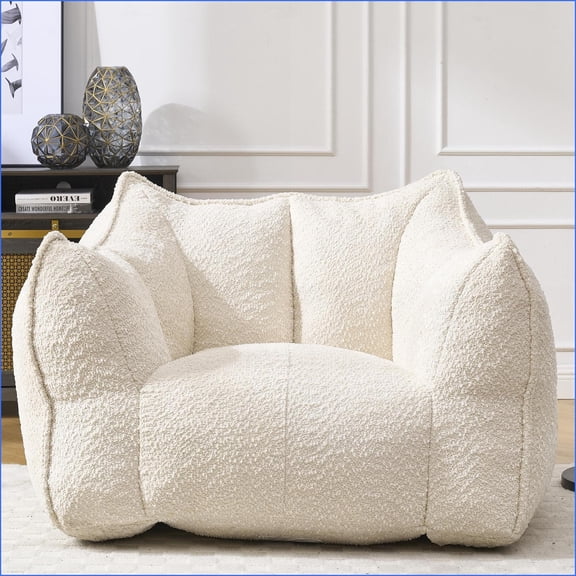 Adult Lazy Bean Bag Chair: Soft Chenille Square Sofa for Living Room/Bedroom Gaming, Reading, TV | Chenille | Square