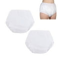 thumbnail image 1 of Adult Leakproof Diapers,QZS Reusable Incontinence Plastic Pants for Unisex,Portable White Lightweight Diapers for Adult,Men,Women,2Pack,XL, 1 of 6