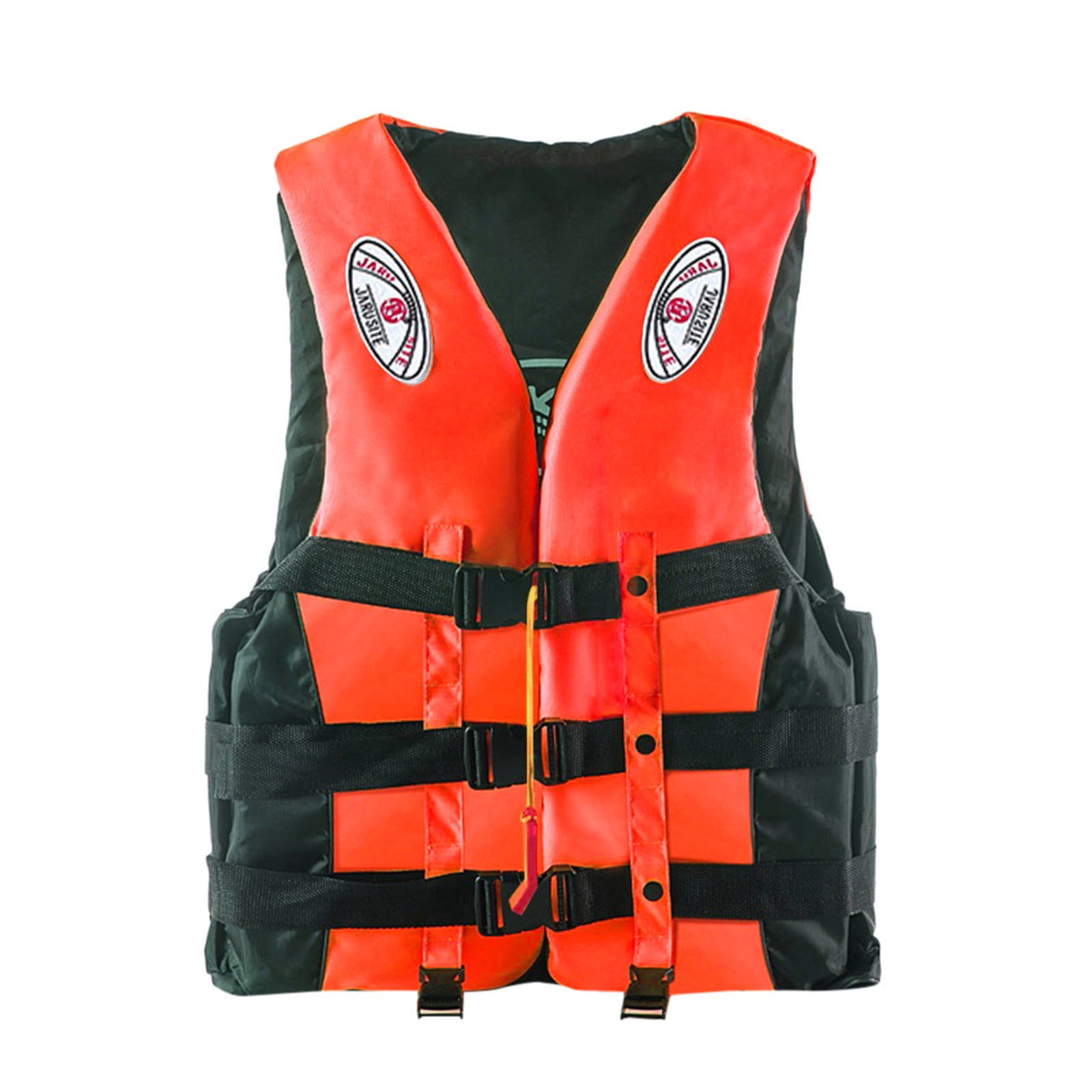 Adult Life Jacket,300D Polyester Buoyancy Vest with Adjustable Straps for Kayaking Boating and Fishing,Orange Blue Yellow Safety Flotation Device for Water Sports(Orange)