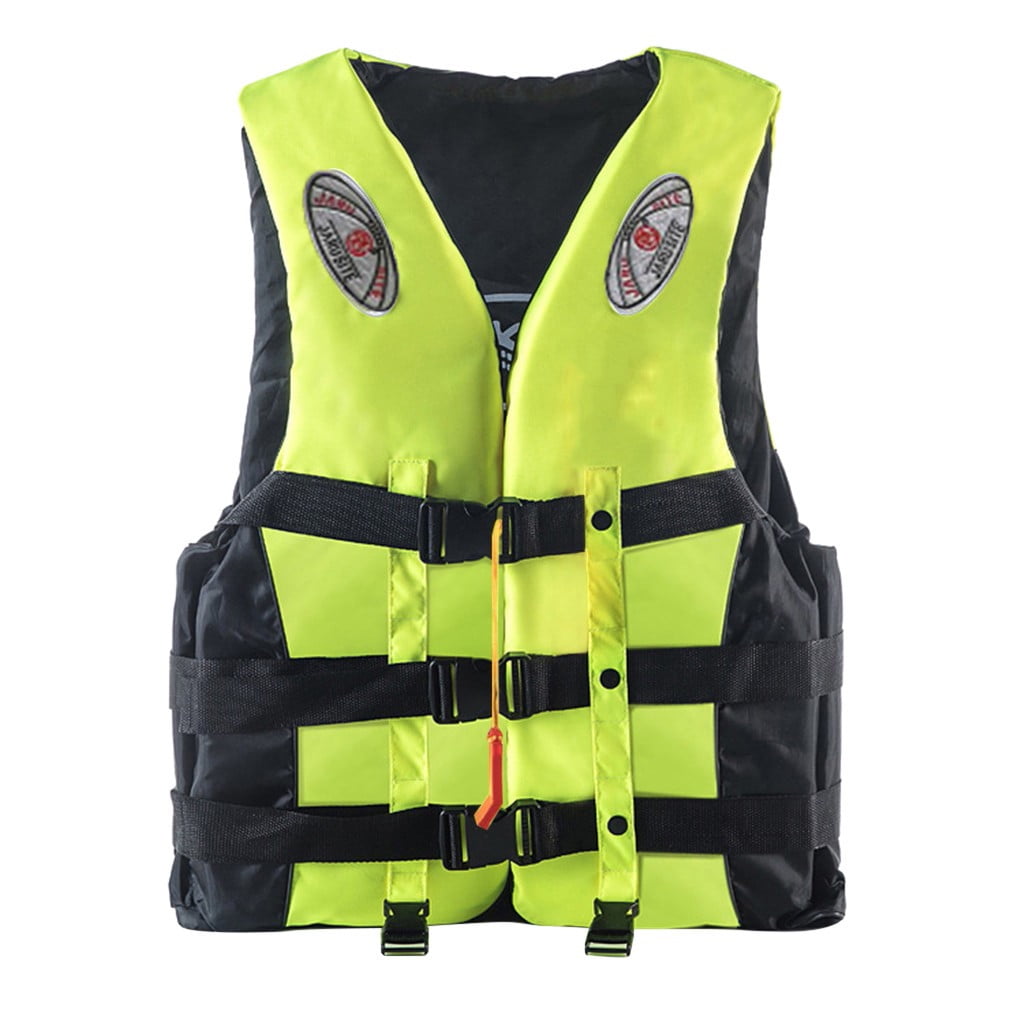 Adult Life Jacket,300D Polyester Buoyancy Vest with Adjustable Straps for Kayaking Boating and Fishing,Orange Blue Yellow Safety Flotation Device for Water Sports(Yellow)