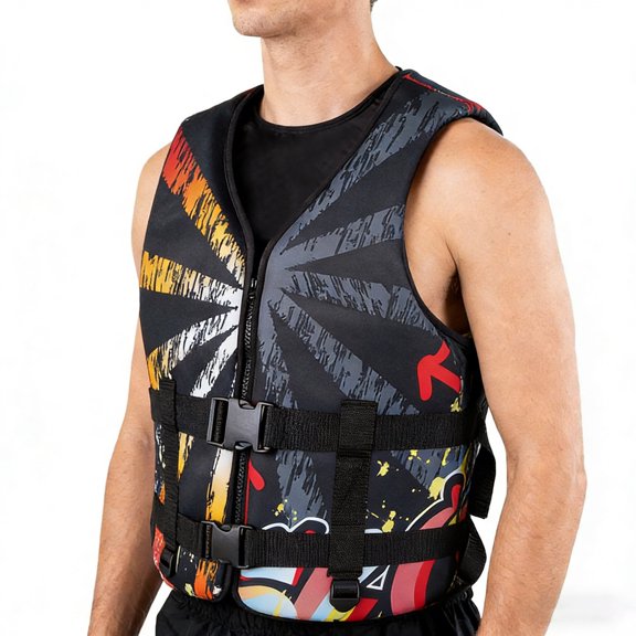 Adult Life Jacket,Kayak Vest,Universal Adult Life Vest,High-Buoyancy,Not Fade,Adjustable,Life Jackets for Sailing Surfing Drifting Water Park,Unisex,Bright Colors,Yellow