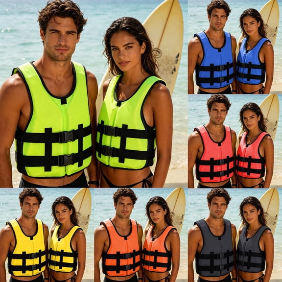 Adult Life Jacket PFD Coast Guard Approved, for Men and Women, Lightweight Neoprene and Adjustable, Ideal for Boating, Kayaking & Water Sports