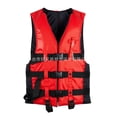 thumbnail image 1 of Adult Life Jacket, Red Heavy Duty Nylon Life Vest for Adults, Personal Flotation Device for Boating, Jet Ski, Wakeboarding, Paddleboarding, Rafting and Open Water Activities, 1 of 5
