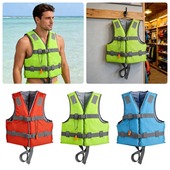 Adult Life Vest, Life Jacket, PFD for Boating, Swimming, Watersports, & More, Standard & Oversized Fits Swim Kayak for Boating