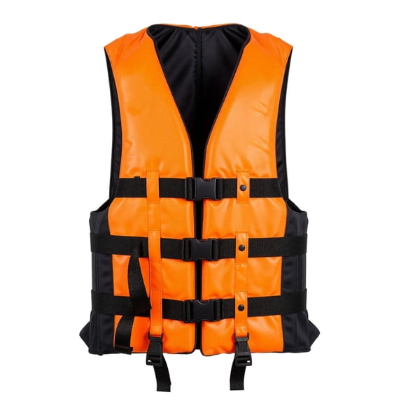 Adult Life Vest Orange Flotation Device, Water Sports Adult Life Jacket for Kayak Fishing, Jet Ski, Wakeboard, Paddling, Outdoor Fishing Life Jacket for Adults 1 Pack