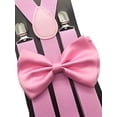 thumbnail image 1 of Adult Light Pink Suspenders and Bowtie Bow Tie Set Wedding Prom Groomsmen Suspender Adult or Teens, 1 of 1
