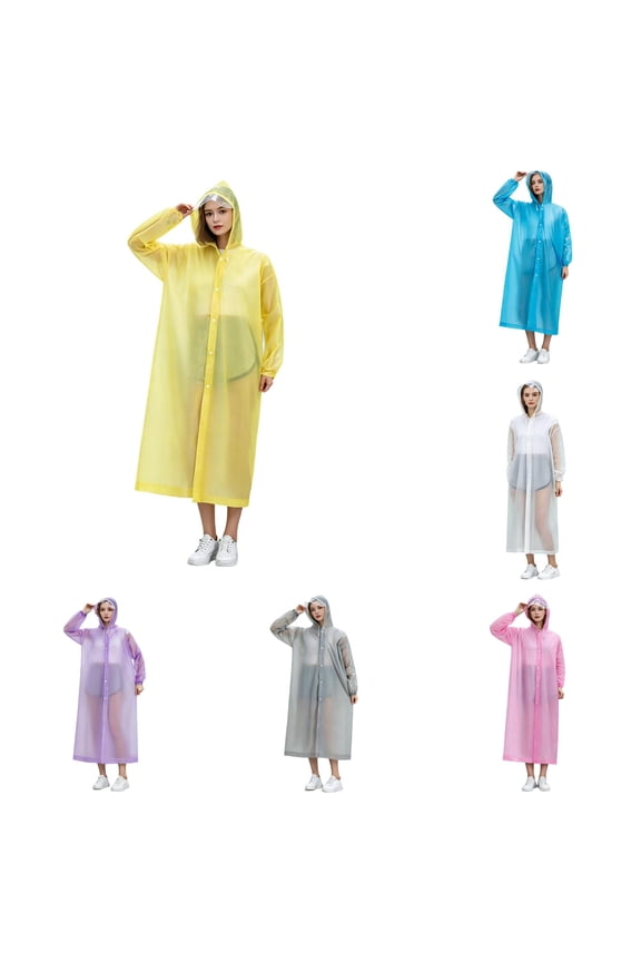 Adult Long Lasting Disposable Raincoat with Extended Hood for Full Protective Rain Gear for Outdoor Use Insulated Vest Womens Casual Hooded Jacket Junior Zip up Checke Jacket for Women
