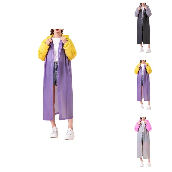 Adult Long Waterproof Rain Poncho Heavy Duty Hooded Raincoat Full Length for Hiking, Camping, Fishing & Outdoor Activities