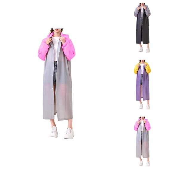 Adult Long Waterproof Rain Poncho Heavy Duty Hooded Raincoat Full Length for Hiking, Camping, Fishing & Outdoor Activities