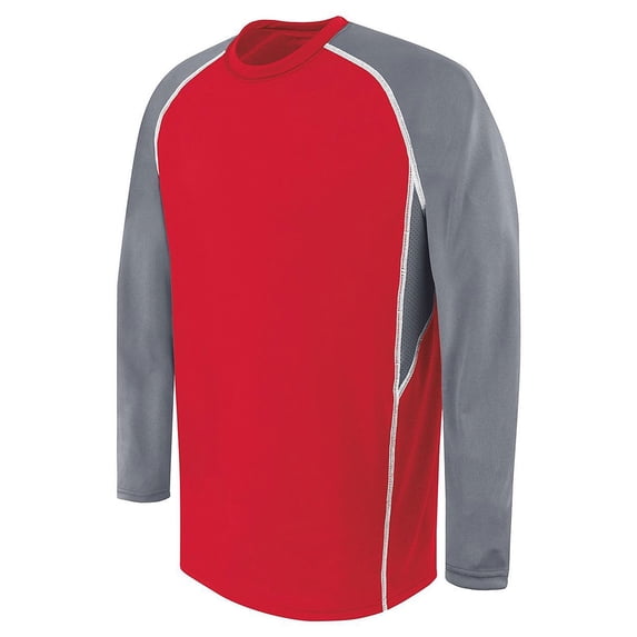 High Five XL Adult Long Sleeve Evolution Top Scarlet/Graphite/White 372310