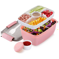 Adult Lunch Box, 2000 Ml, Lunch Box with Compartments, 2-Tier Salad Box