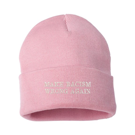 Adult Make Racism Wrong Again Embroidered Cuffed Knit Beanie Cap