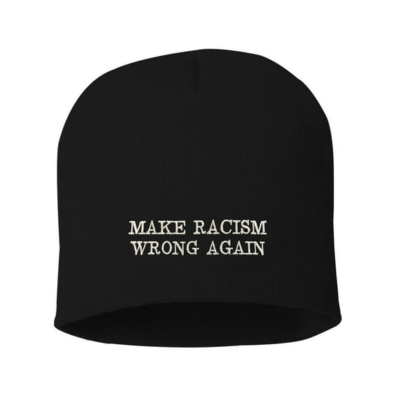 Adult Make Racism Wrong Again Embroidered Knit Beanie Cap