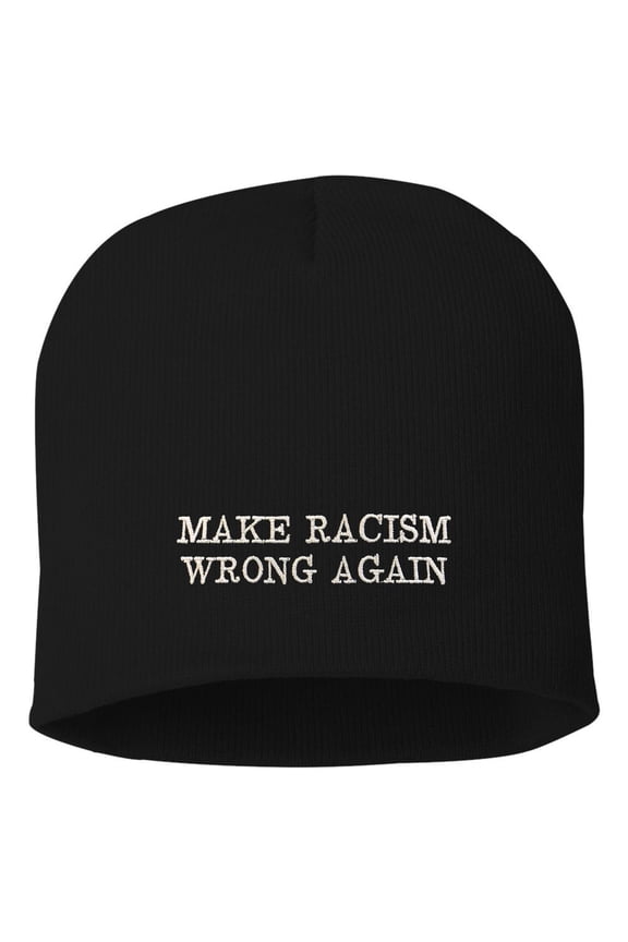 Adult Make Racism Wrong Again Embroidered Knit Beanie Cap