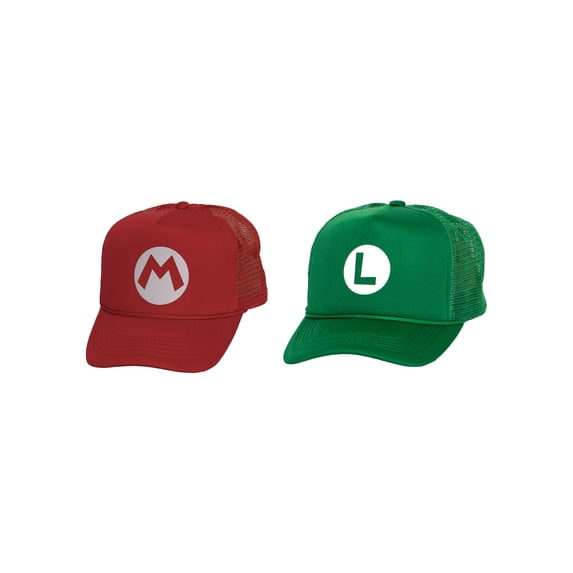 Adult Mario Hat Trucker Cosplay Costume Plummer Bros Cap, M & L