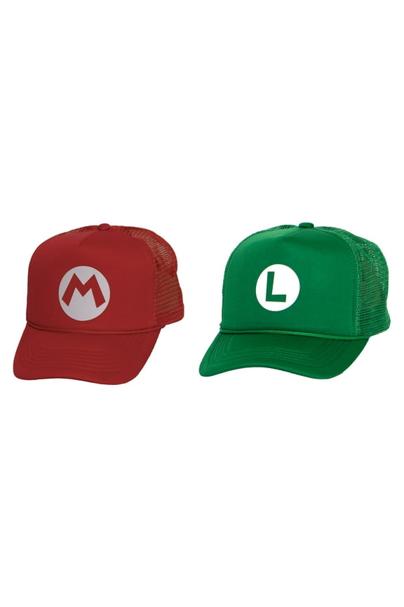 Adult Mario Hat Trucker Cosplay Costume Plummer Bros Cap, M & L