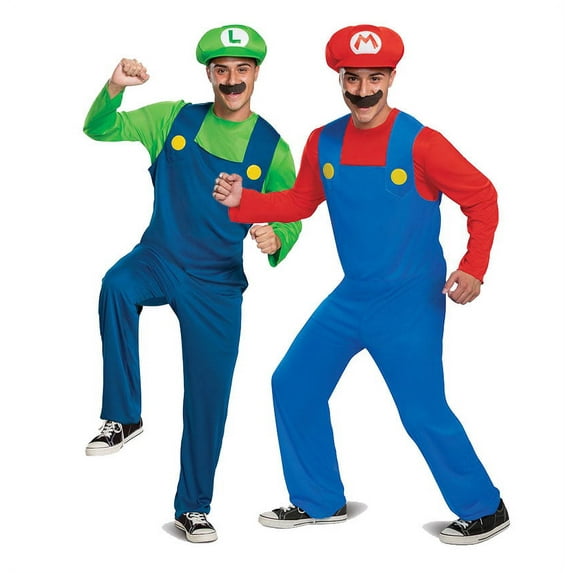 Adult Mario and Luigi Costume Set