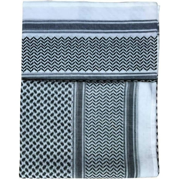 Adult Men Arab Head Scarf Keffiyeh Middle East Desert Shemagh Wrap Muslim Headwear Arabian Costume Accessories Black