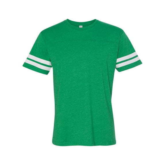 Adult Men Football Fine Jersey Tee Color Vintage Green/ White Small Size