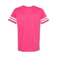 thumbnail image 1 of Adult Men Football Fine Jersey Tee Color Vintage Hot Pink/ White Small Size, 1 of 5