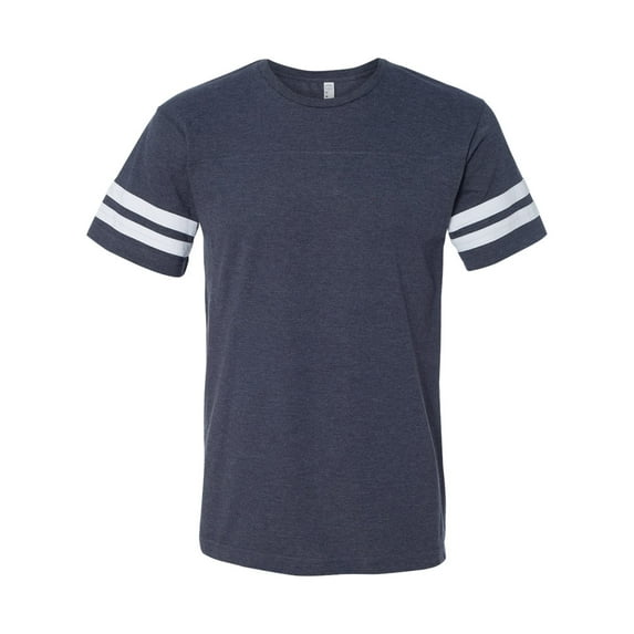 Adult Men Football Fine Jersey Tee Color Vintage Navy/ White 2X-Large Size