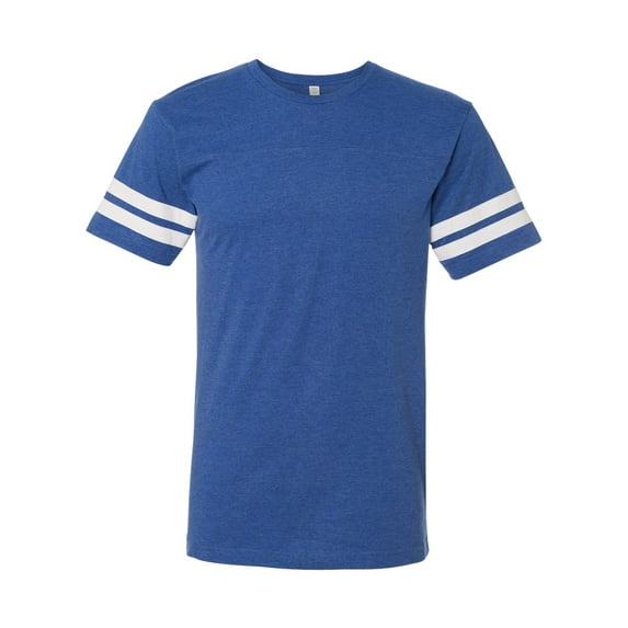 Adult Men Football Fine Jersey Tee Color Vintage Royal/ White Large Size