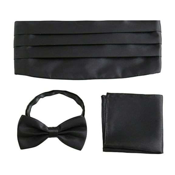 Adult Men Formal Wedding Tuxedo Accessory Tie Set with Pocket Square Cummerbund