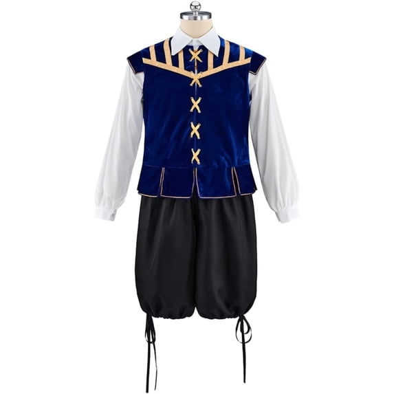 Adult Men Tudor Inspired Vest Shirt Pants Set Classic Vintage Style Suit