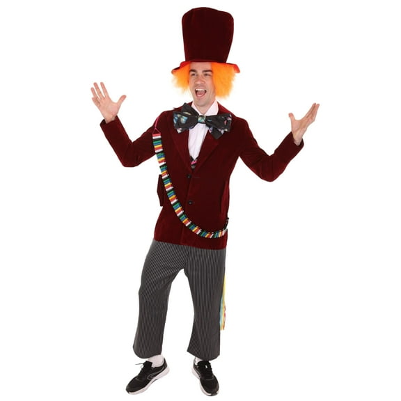 HPO Adult Men's Deluxe Hatter in Wonderland Costume | Red Cosplay Costume