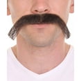 thumbnail image 1 of Adult Men's Long Cowboy Mustache Light Black Color Novelty False Facial Hair Flame-Retardant Synthetic Fiber, 1 of 6