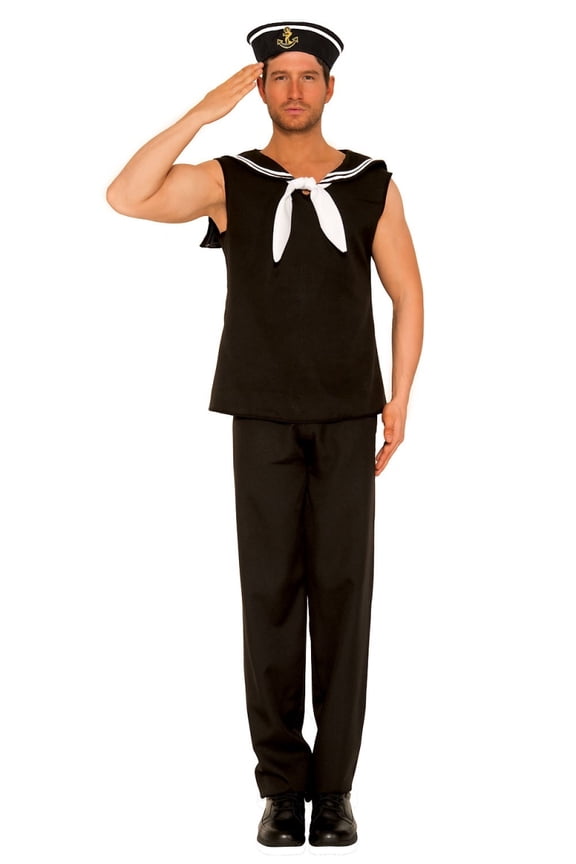 Adult Men's Sailor Black White Costume