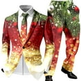 thumbnail image 1 of Adult Mens Christmas Suits 2 Piece Funny One Button Formal Xmas Jacket Blazer And Pant Outfit Slim Fit Winter Festive Party Men's Suits, 1 of 6