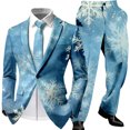 thumbnail image 1 of Adult Mens Christmas Suits 2 Piece One Button Xmas Jacket Blazer with Pockets And Pant Set Funny Snowflake Slim Fit Winter Party Mens Suits, 1 of 5