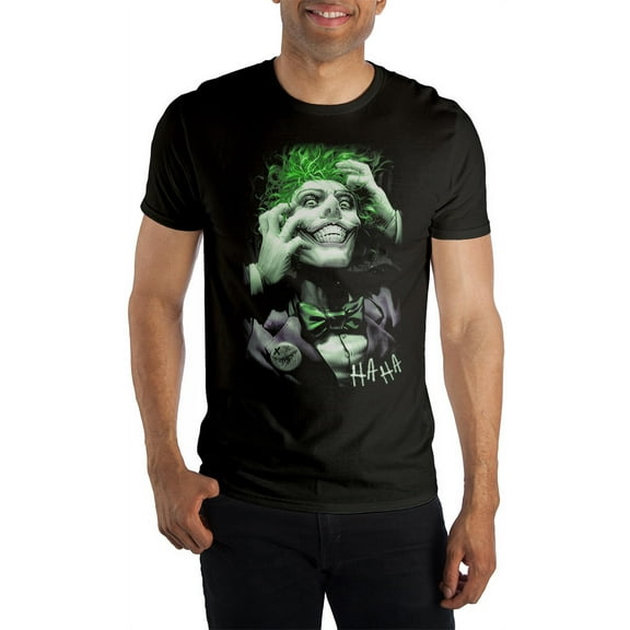 Adult Mens DC Comic Book Joker Core Black Graphic Tee Shirt-3XL