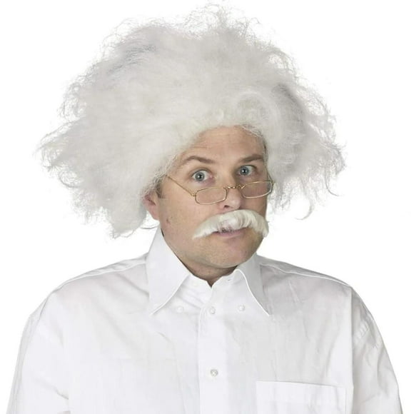 Adult Mens Mad Scientist Wig and Moustache Einstein Costume Accessory Hair