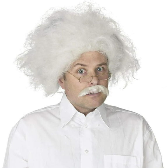 Adult Mens Mad Scientist Wig and Moustache Einstein Costume Accessory Hair