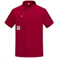 thumbnail image 1 of Unisex Chef Coat Short Sleeve Chef Uniform,Breathable,Comfortable Button Closure - Kitchen,Restaurant,Hotel Uniform Wine XL, 1 of 3