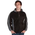 thumbnail image 1 of Adult Mens Two-Tone Anti-Pilling Performance Fleece Jacket - Various Color And Sizes - Black - Large, 1 of 2