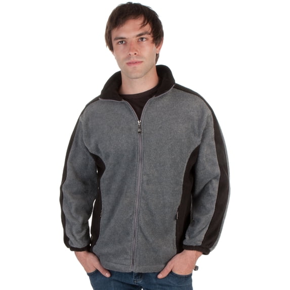 Adult Mens Two-Tone Anti-Pilling Performance Fleece Jacket - Various Color And Sizes - Charcoal - 2X-Large