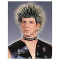 thumbnail image 1 of Adult Mens Womens Black Spiked 80s Punk Costume Wig, 1 of 1