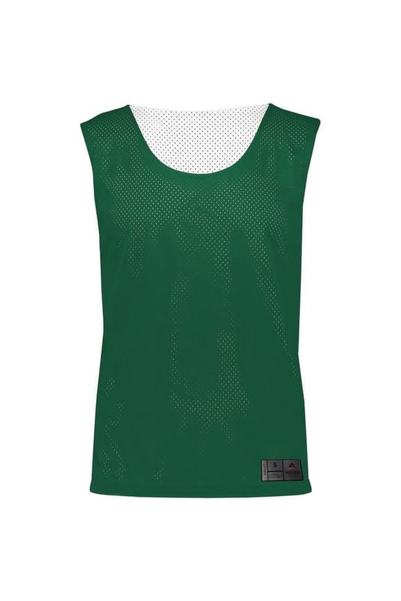 Adult Mesh Reversible Pinnie Top, Dark Green & White - Small