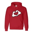 thumbnail image 1 of Adult Mickey Heart Hands Sweatshirt Hoodie, 1 of 1