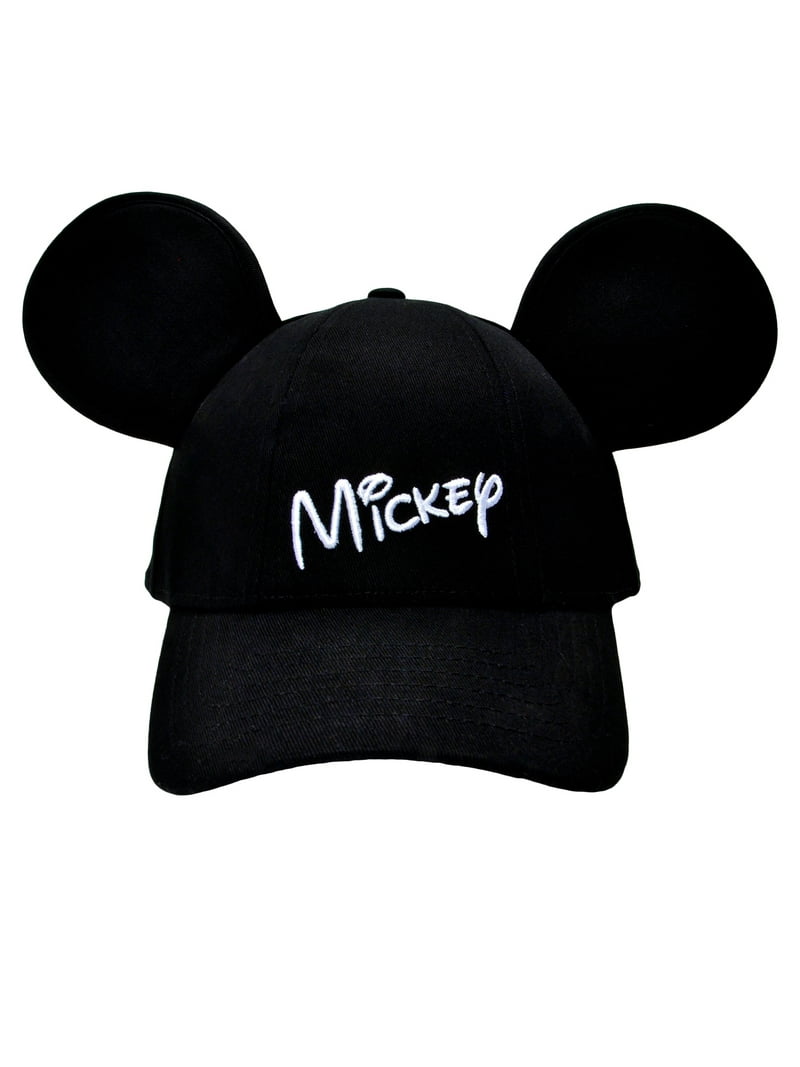 Disney Adult Mickey Mouse Hat Black Baseball Cap with Ears for