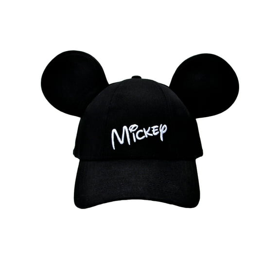 Disney Mickey Adult Black Ear Hat, (Men's or Women's)