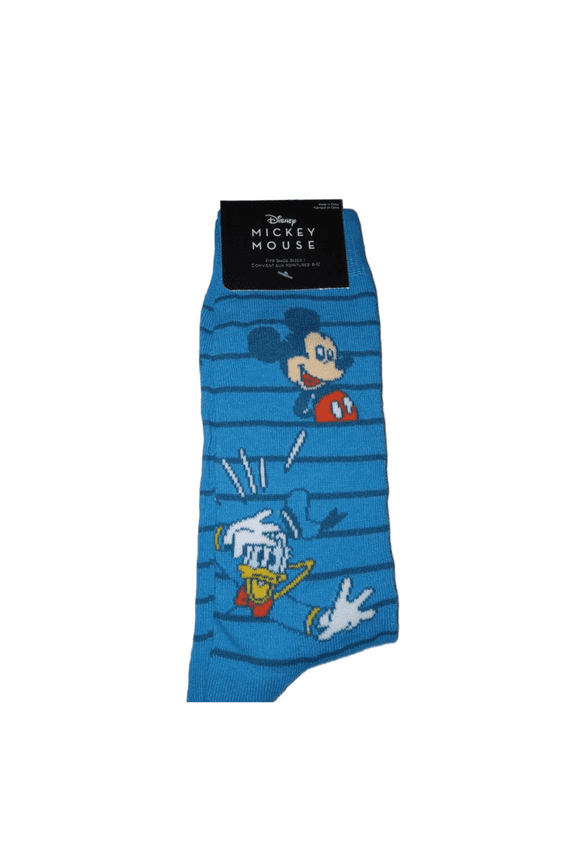 Adult Mickey Mouse Novelty Crew Socks Blue (Shoe Size 6-12)