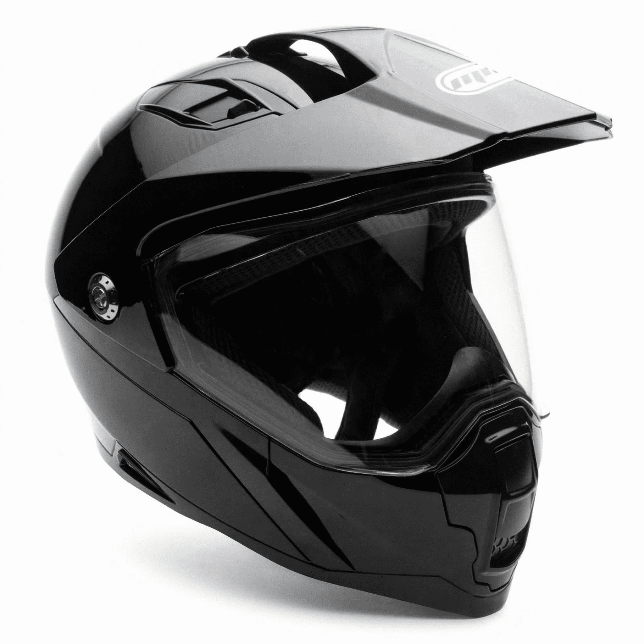 Adult Motorcycle Dual Sport Off-Road Full-Face Helmet DOT – Gloss Black (Large) Model 23