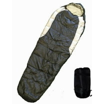 Adult Mummy Type Camping Sleeping Bag with Carrying Case (Black)